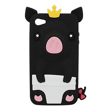 Capa Porquinho Preta - Iphone 4 / 4s