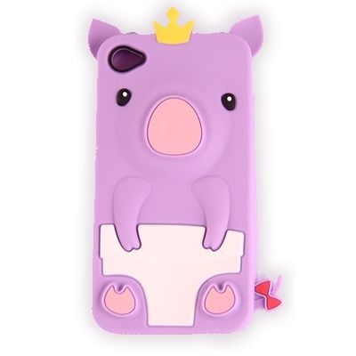 Capa Porquinho Lilás - Iphone 4 / 4s